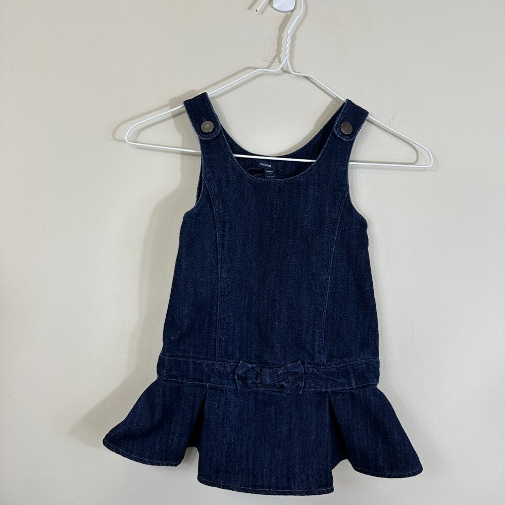 Baby Gap Denim Bib Overall Flared Skirt Dress Girls Toddler 3T